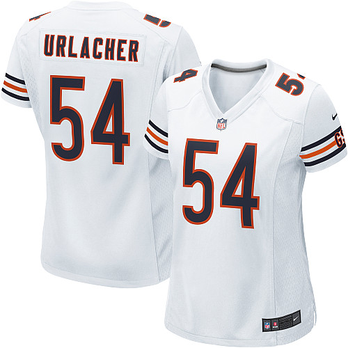 Women's Elite Brian Urlacher Nike Jersey White Road - #54 NFL Chicago Bears